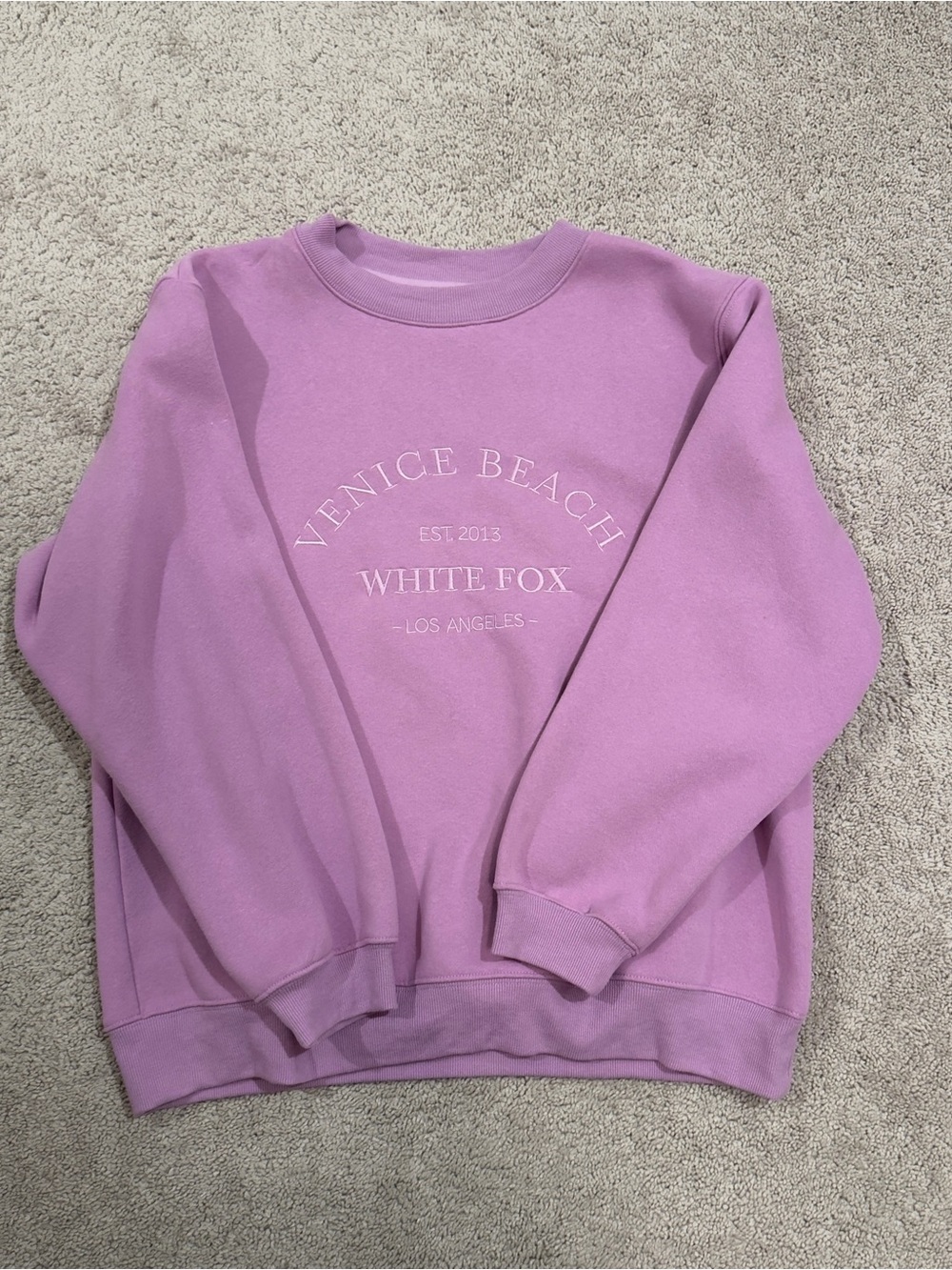 White Fox Boutique Lavender 'Venice Beach' Crewneck Sweatshirt